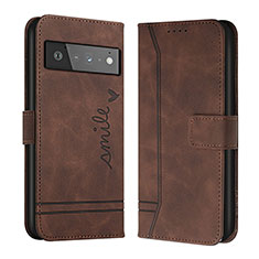 Coque Portefeuille Livre Cuir Etui Clapet H01X pour Google Pixel 6 5G Marron