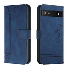 Coque Portefeuille Livre Cuir Etui Clapet H01X pour Google Pixel 6a 5G Bleu