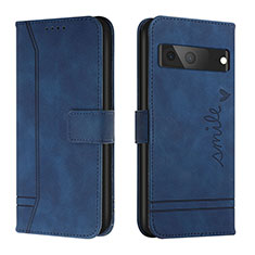 Coque Portefeuille Livre Cuir Etui Clapet H01X pour Google Pixel 7 5G Bleu