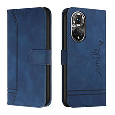 Coque Portefeuille Livre Cuir Etui Clapet H01X pour Huawei Honor 50 5G Bleu