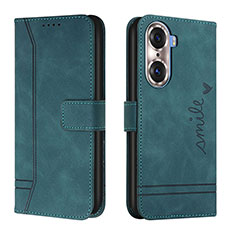 Coque Portefeuille Livre Cuir Etui Clapet H01X pour Huawei Honor 60 5G Vert