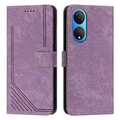 Coque Portefeuille Livre Cuir Etui Clapet H01X pour Huawei Honor X7 Violet