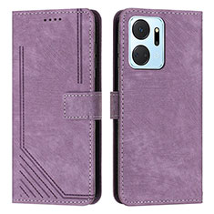 Coque Portefeuille Livre Cuir Etui Clapet H01X pour Huawei Honor X7a Violet