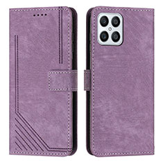 Coque Portefeuille Livre Cuir Etui Clapet H01X pour Huawei Honor X8 4G Violet