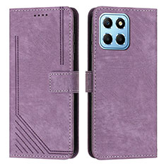 Coque Portefeuille Livre Cuir Etui Clapet H01X pour Huawei Honor X8 5G Violet