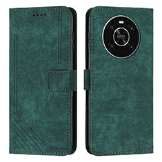 Coque Portefeuille Livre Cuir Etui Clapet H01X pour Huawei Honor X9 4G Vert