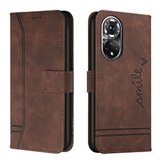 Coque Portefeuille Livre Cuir Etui Clapet H01X pour Huawei Nova 9 Marron