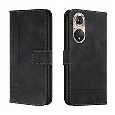 Coque Portefeuille Livre Cuir Etui Clapet H01X pour Huawei P50 Noir