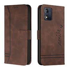 Coque Portefeuille Livre Cuir Etui Clapet H01X pour Motorola Moto E13 Marron