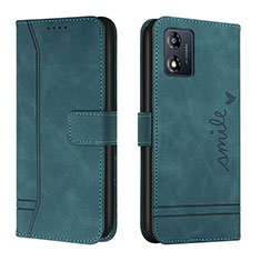 Coque Portefeuille Livre Cuir Etui Clapet H01X pour Motorola Moto E13 Vert