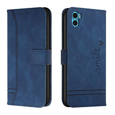 Coque Portefeuille Livre Cuir Etui Clapet H01X pour Motorola Moto E32 India Bleu