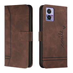 Coque Portefeuille Livre Cuir Etui Clapet H01X pour Motorola Moto Edge 30 Lite 5G Marron