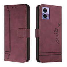 Coque Portefeuille Livre Cuir Etui Clapet H01X pour Motorola Moto Edge 30 Neo 5G Rouge