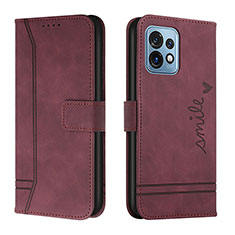 Coque Portefeuille Livre Cuir Etui Clapet H01X pour Motorola Moto Edge 40 Pro 5G Rouge