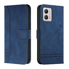 Coque Portefeuille Livre Cuir Etui Clapet H01X pour Motorola Moto G53 5G Bleu