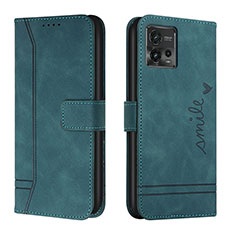 Coque Portefeuille Livre Cuir Etui Clapet H01X pour Motorola Moto G72 Vert