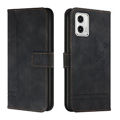 Coque Portefeuille Livre Cuir Etui Clapet H01X pour Motorola Moto G73 5G Noir