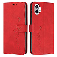 Coque Portefeuille Livre Cuir Etui Clapet H01X pour Nothing Phone 1 Rouge