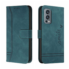 Coque Portefeuille Livre Cuir Etui Clapet H01X pour OnePlus Nord 2 5G Vert