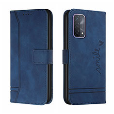 Coque Portefeuille Livre Cuir Etui Clapet H01X pour Oppo A74 4G Bleu