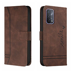 Coque Portefeuille Livre Cuir Etui Clapet H01X pour Oppo A95 4G Marron