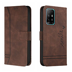 Coque Portefeuille Livre Cuir Etui Clapet H01X pour Oppo A95 5G Marron