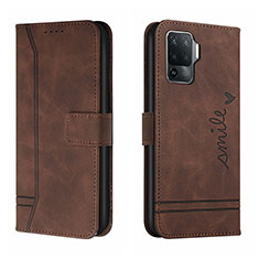 Coque Portefeuille Livre Cuir Etui Clapet H01X pour Oppo F19 Pro Marron