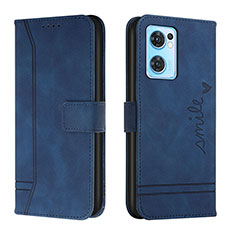 Coque Portefeuille Livre Cuir Etui Clapet H01X pour Oppo Find X5 Lite 5G Bleu