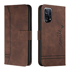 Coque Portefeuille Livre Cuir Etui Clapet H01X pour Oppo Find X5 Pro 5G Marron