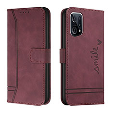 Coque Portefeuille Livre Cuir Etui Clapet H01X pour Oppo Find X5 Pro 5G Rouge