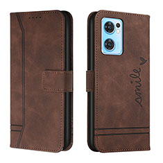 Coque Portefeuille Livre Cuir Etui Clapet H01X pour Oppo Reno7 5G Marron