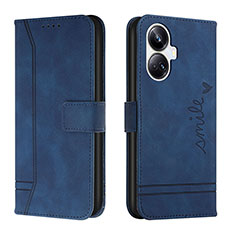 Coque Portefeuille Livre Cuir Etui Clapet H01X pour Realme 10 Pro+ Plus 5G Bleu