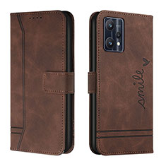 Coque Portefeuille Livre Cuir Etui Clapet H01X pour Realme 9 4G Marron