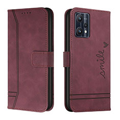 Coque Portefeuille Livre Cuir Etui Clapet H01X pour Realme 9 4G Rouge