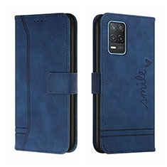 Coque Portefeuille Livre Cuir Etui Clapet H01X pour Realme 9 5G India Bleu