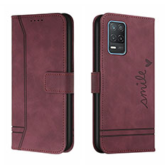 Coque Portefeuille Livre Cuir Etui Clapet H01X pour Realme 9 5G India Rouge