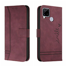 Coque Portefeuille Livre Cuir Etui Clapet H01X pour Realme C12 Rouge