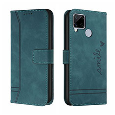 Coque Portefeuille Livre Cuir Etui Clapet H01X pour Realme C25 Vert