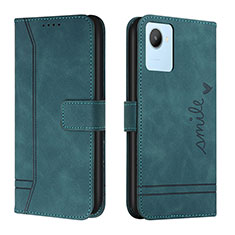 Coque Portefeuille Livre Cuir Etui Clapet H01X pour Realme C30 Vert