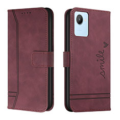 Coque Portefeuille Livre Cuir Etui Clapet H01X pour Realme C30s Rouge