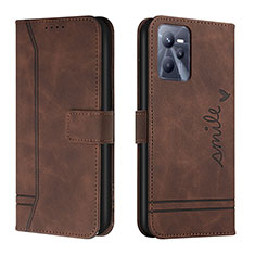 Coque Portefeuille Livre Cuir Etui Clapet H01X pour Realme C35 Marron