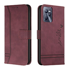 Coque Portefeuille Livre Cuir Etui Clapet H01X pour Realme C35 Rouge