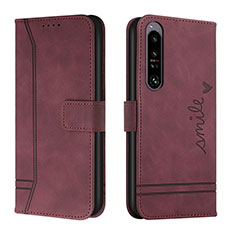 Coque Portefeuille Livre Cuir Etui Clapet H01X pour Sony Xperia 1 IV Rouge