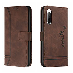 Coque Portefeuille Livre Cuir Etui Clapet H01X pour Sony Xperia 10 III SO-52B Marron