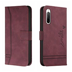 Coque Portefeuille Livre Cuir Etui Clapet H01X pour Sony Xperia 10 III SO-52B Rouge