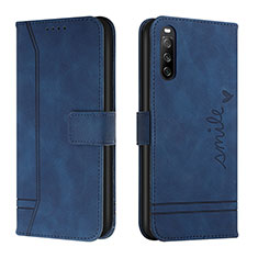 Coque Portefeuille Livre Cuir Etui Clapet H01X pour Sony Xperia 10 IV Bleu