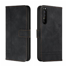 Coque Portefeuille Livre Cuir Etui Clapet H01X pour Sony Xperia 5 III SO-53B Noir