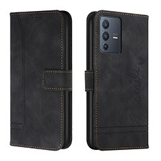 Coque Portefeuille Livre Cuir Etui Clapet H01X pour Vivo V23 5G Noir