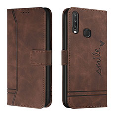 Coque Portefeuille Livre Cuir Etui Clapet H01X pour Vivo Y11 Marron