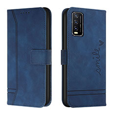 Coque Portefeuille Livre Cuir Etui Clapet H01X pour Vivo Y12A Bleu